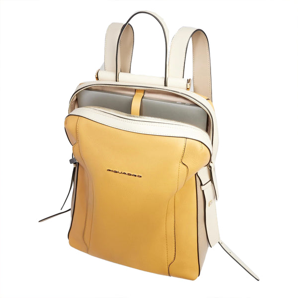 Piquadro - Circle Giallo Beige 14" Laptop Backpack - CA4576W92 - GIALLO/BEIGE