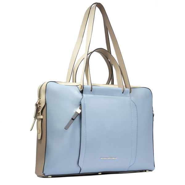 Piquadro - Circle Azzurro Beige2 15.6" Laptop Briefcase - CA6211W92 - AZZURRO/BEIGE2