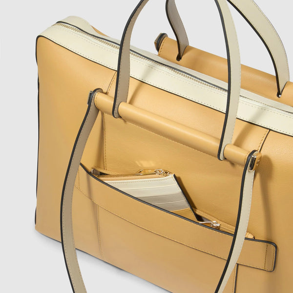 Piquadro - Circle Giallo Beige 15.6" Laptop Briefcase - CA6211W92 - GIALLO/BEIGE