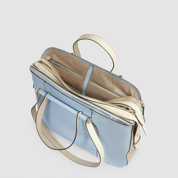 Piquadro - Circle Azzurro Beige2 14'' Laptop Briefcase - BD4574W92 - AZZURRO/BEIGE2