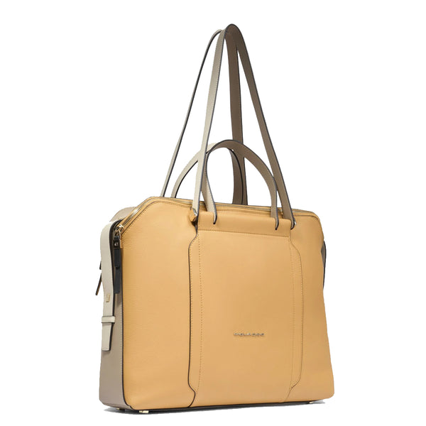 Piquadro - Circle Giallo Beige 14'' Laptop Briefcase - BD4574W92 - GIALLO/BEIGE