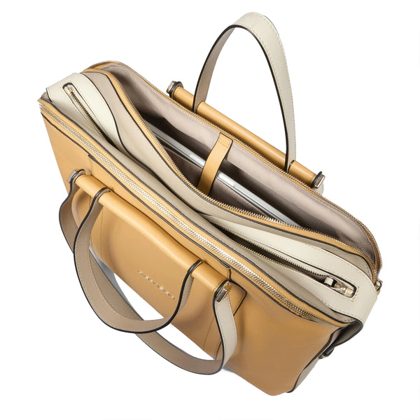 Piquadro - Circle Giallo Beige 14'' Laptop Briefcase - BD4574W92 - GIALLO/BEIGE