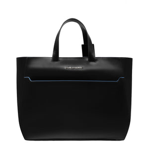 Piquadro - Shopping Bag Blue Square Porta PC 15.6" Nero - BD6680B2 - NERO
