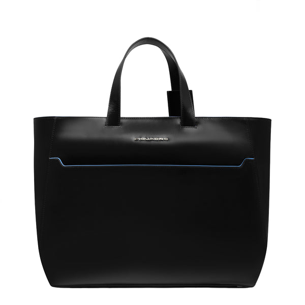 Piquadro - Shopping Bag Blue Square Porta PC 15.6" Nero - BD6680B2 - NERO