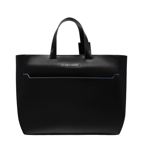 Piquadro - Shopping Bag Blue Square Porta PC 15.6" Nero - BD6680B2 - NERO