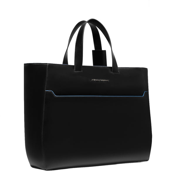 Piquadro - Shopping Bag Blue Square Porta PC 15.6" Nero - BD6680B2 - NERO