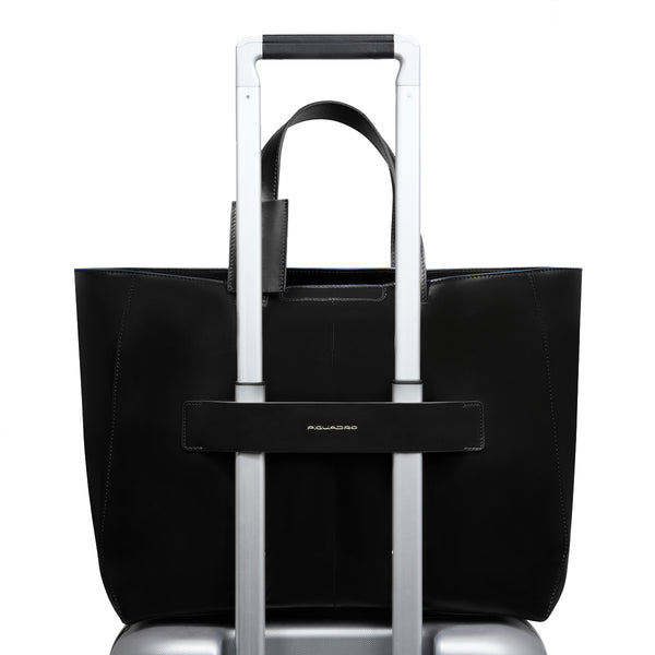 Piquadro - Shopping Bag Blue Square Porta PC 15.6" Nero - BD6680B2 - NERO