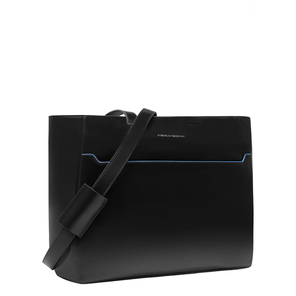 Piquadro - Shopping Bag Blue Square Porta PC 15.6" Nero - BD6680B2 - NERO