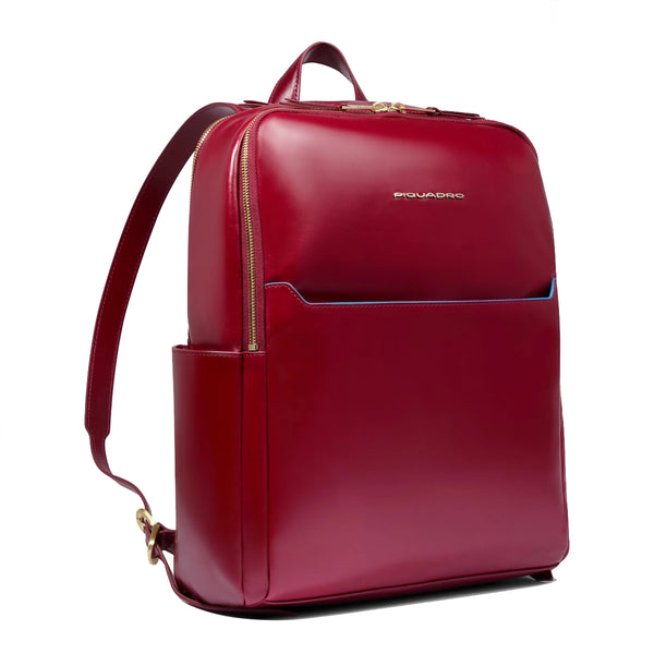 Piquadro - Small Laptop Backpack Blue Square 14" Rosso - CA6678B2 - ROSSO