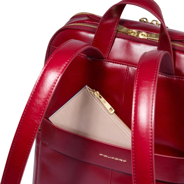Piquadro - Small Laptop Backpack Blue Square 14" Rosso - CA6678B2 - ROSSO
