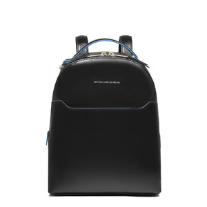Piquadro - Small Backpack Blue Square with mini tablet sleeve Nero - CA6677B2 - NERO