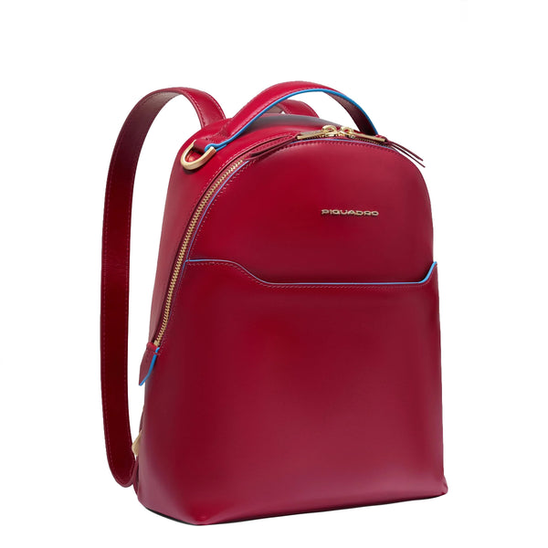 Piquadro - Small Backpack Blue Square with mini tablet sleeve Rosso - CA6677B2 - ROSSO