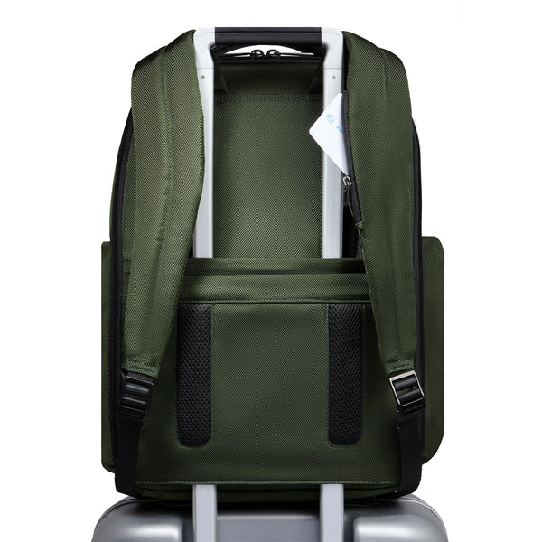 Piquadro - Fast-Check Laptop Backpack Brief 2 15.6 in recycled fabric - CA4532BR2 - VERDE2