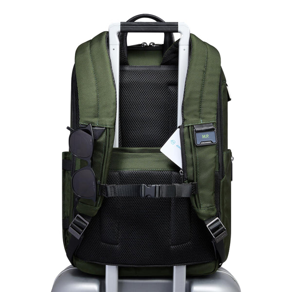 Piquadro - Travel Laptop Backpack Brief 15.6" Verde2 - CA6648BR2 - VERDE2