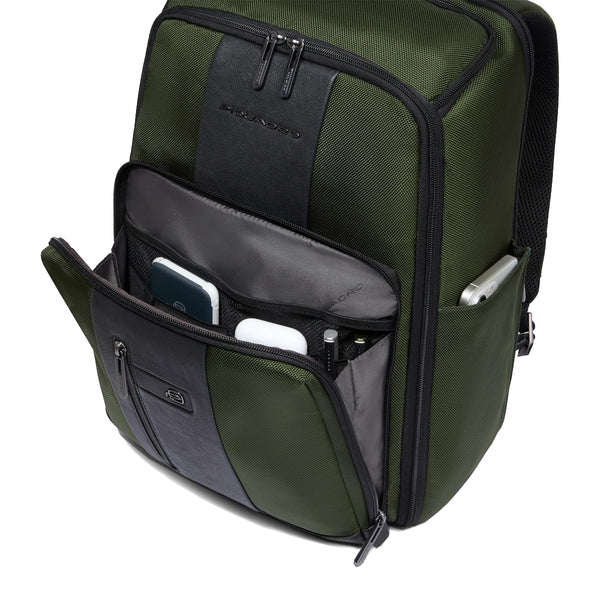 Piquadro - Travel Laptop Backpack Brief 15.6" Verde2 - CA6648BR2 - VERDE2