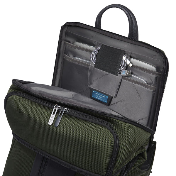 Piquadro - Travel Laptop Backpack Brief 15.6" Verde2 - CA6648BR2 - VERDE2