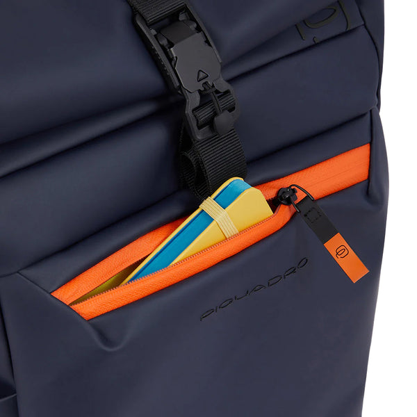Piquadro - Corner Roll-Top 15.6" Laptop Backpack Blu - CA6291C2OW - BLU