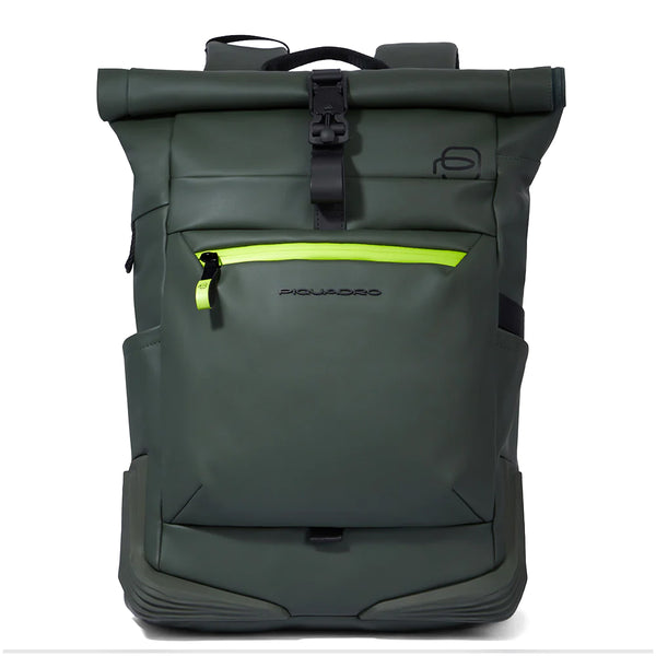 Piquadro - Corner Roll-Top 15.6" Laptop Backpack Verde - CA6291C2OW - VERDE