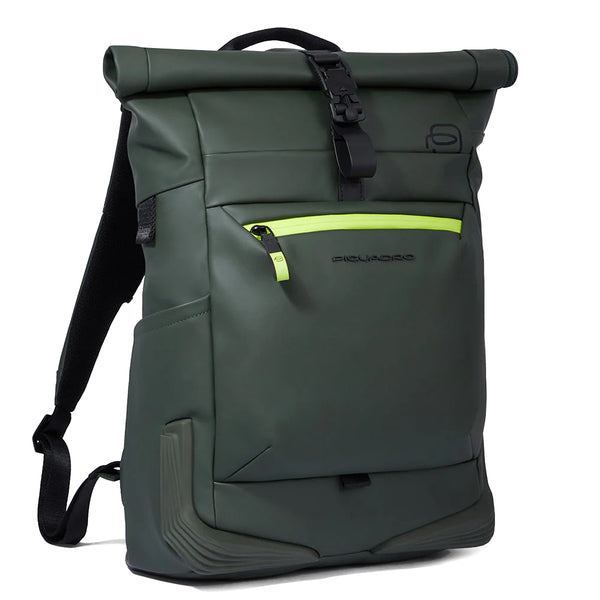 Piquadro - Corner Roll-Top 15.6" Laptop Backpack Verde - CA6291C2OW - VERDE