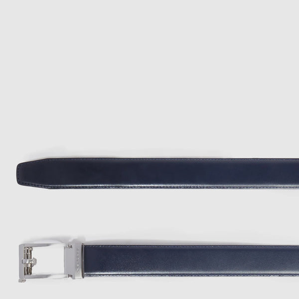 Piquadro - Leather Belt with buckle Blu - CU6712C110 - BLU