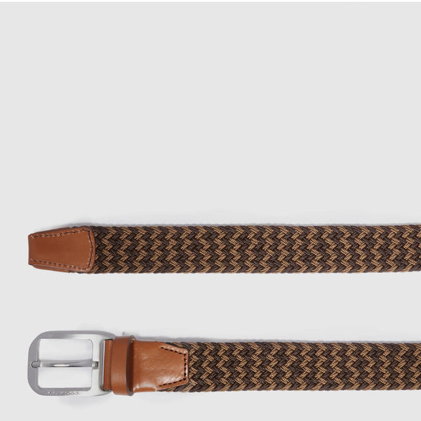 Piquadro - Stretchy Woven Belt Marrone Arancione - CU6673C109 - MARRONE/ARANCIONE