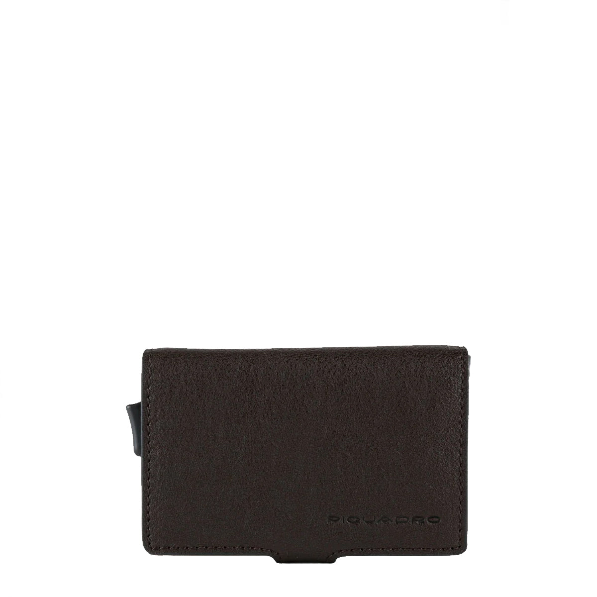 Piquadro - Compact Wallet Doppio Black Square Testa Moro PP | Italystation.com Shop Now at italystation.com