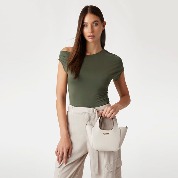 Guess - Borsetta a mano Helina Mini Bone HWBG9640750 BONE | Italystation.com Shop Now at italystation.com