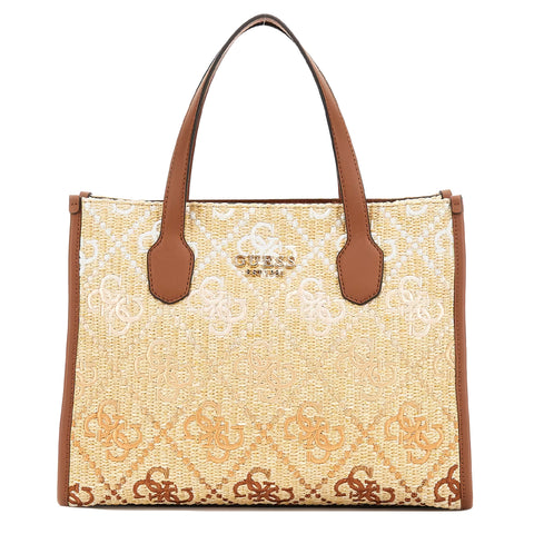 Guess - Borsa a mano Silvana 4G Cognac Logo HWSW8665220 COGN | Italystation.com Shop Now at italystation.com