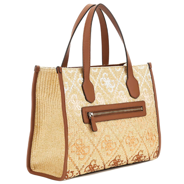 Guess - Borsa a mano Silvana 4G Cognac Logo HWSW8665220 COGN | Italystation.com Shop Now at italystation.com