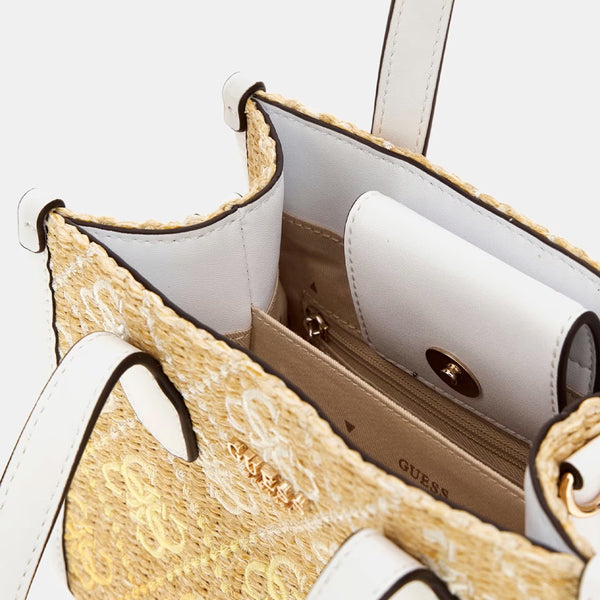 Guess - Mini borsa a mano Silvana 4G Cornsilk Logo HWSW8665770 | Italystation.com Shop Now at italystation.com