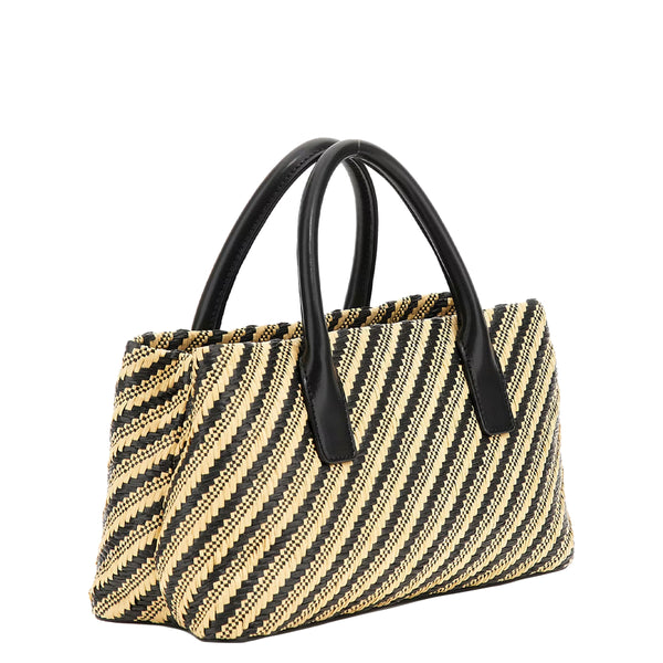 Guess - Borsa a mano Simona Natural Black HWWG9210050 NATURA | Italystation.com Shop Now at italystation.com