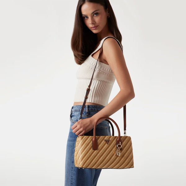 Guess - Borsa a mano Simona Natural Cognac HWWG9210050 NATUR | Italystation.com Shop Now at italystation.com