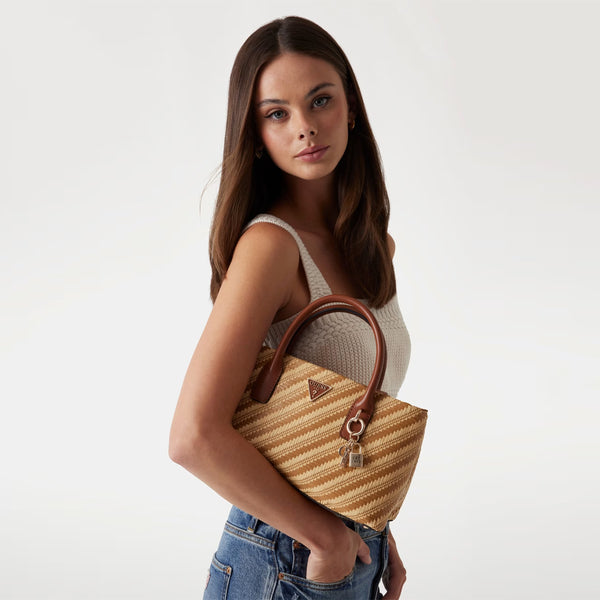 Guess - Borsa a mano Simona Natural Cognac HWWG9210050 NATUR | Italystation.com Shop Now at italystation.com