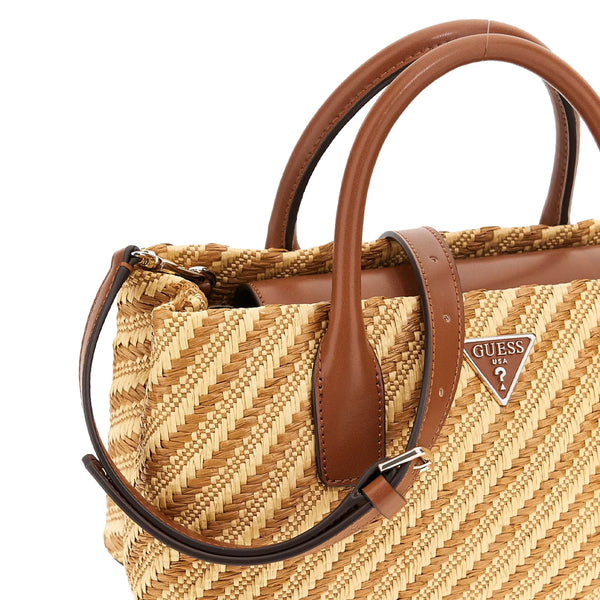 Guess - Borsa a mano Simona Natural Cognac HWWG9210050 NATUR | Italystation.com Shop Now at italystation.com