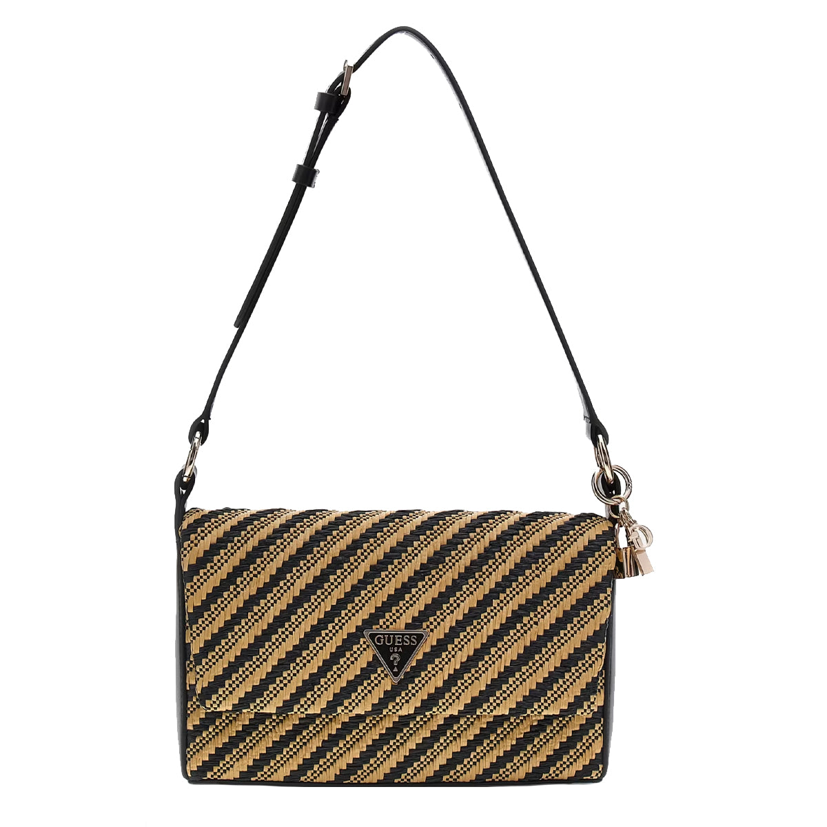 Guess - Borsa a spalla Simona Natural Black HWWG9210190 NATU | Italystation.com Shop Now at italystation.com