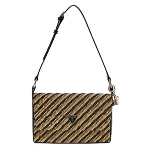 Guess - Borsa a spalla Simona Natural Black HWWG9210190 NATU | Italystation.com Shop Now at italystation.com