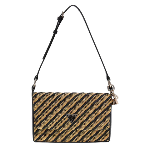 Guess - Borsa a spalla Simona Natural Black HWWG9210190 NATU | Italystation.com Shop Now at italystation.com