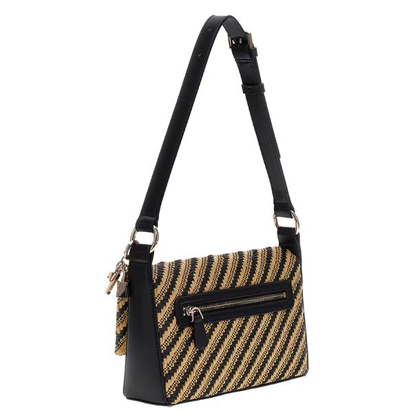 Guess - Borsa a spalla Simona Natural Black HWWG9210190 NATU | Italystation.com Shop Now at italystation.com