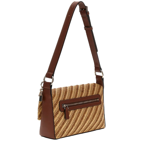 Guess - Borsa a spalla Simona Natural Cognac HWWG9210190 NAT | Italystation.com Shop Now at italystation.com