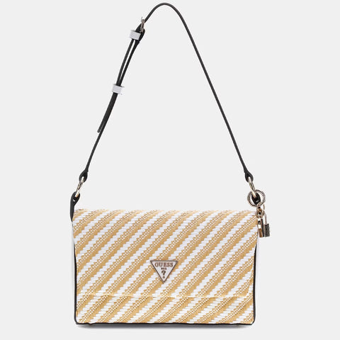 Guess - Borsa a spalla Simona Natural White HWWG9210190 NATU | Italystation.com Shop Now at italystation.com