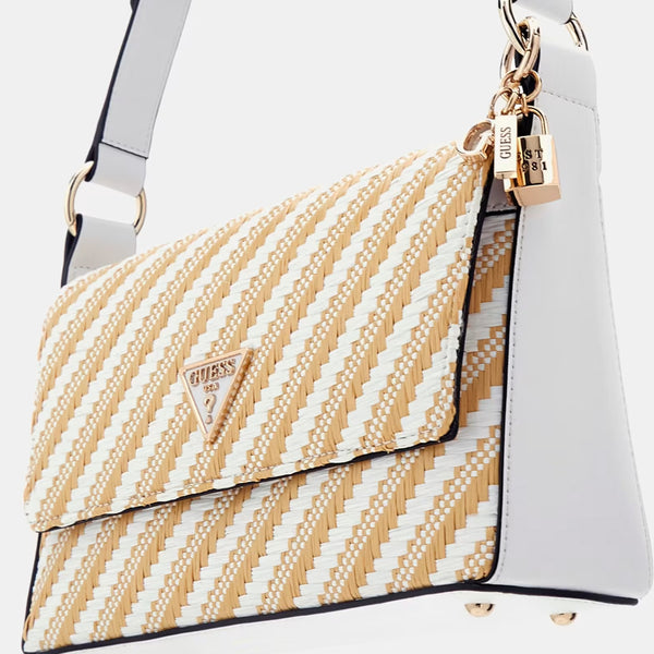 Guess - Borsa a spalla Simona Natural White HWWG9210190 NATU | Italystation.com Shop Now at italystation.com
