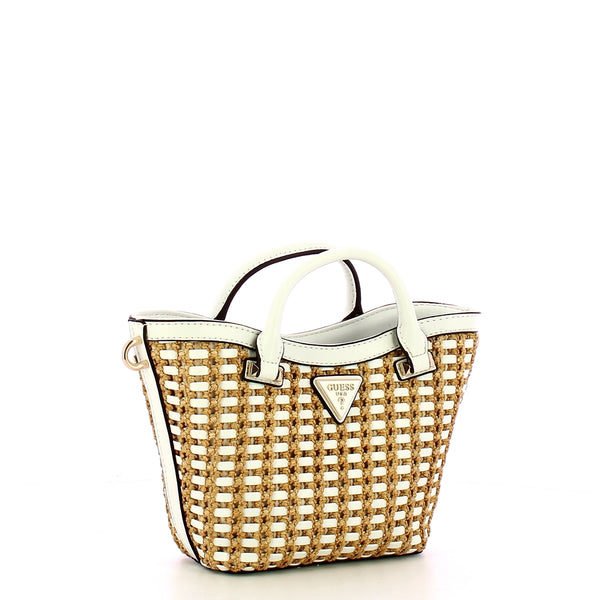 Guess - Borsa a mano Atalia Mini Tote Natural White HWWG964775 | Italystation.com Shop Now at italystation.com
