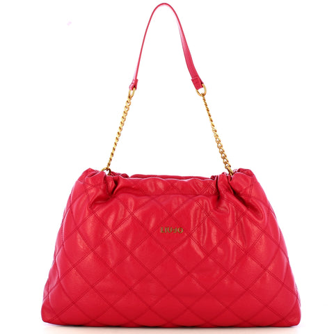 Liu Jo - Hobo bag grande trapuntata Rosso Pompeiano AA5062E09 | Italystation.com Shop Now at italystation.com