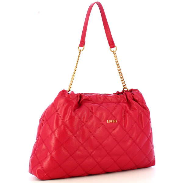 Liu Jo - Hobo bag grande trapuntata Rosso Pompeiano AA5062E09 | Italystation.com Shop Now at italystation.com
