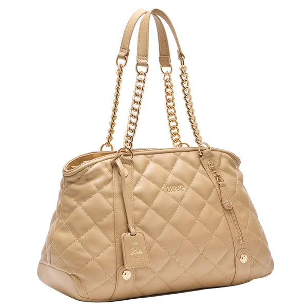 Liu Jo - Borsa a mano trapuntata Cammello AA5132E0015 CAMME | Italystation.com Shop Now at italystation.com
