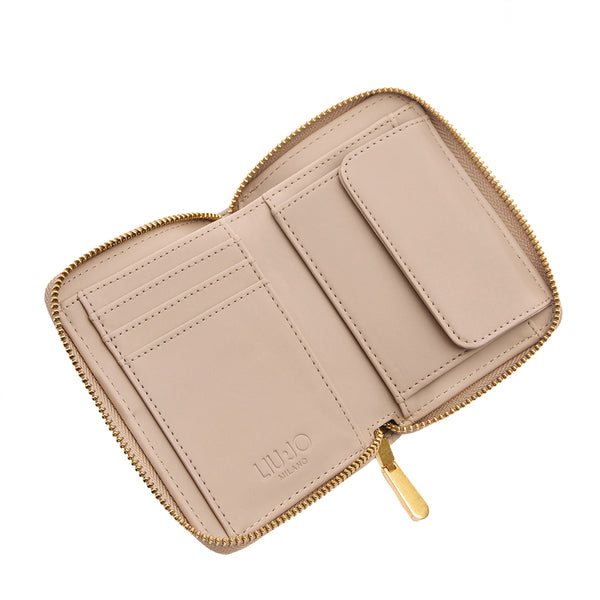 Liu Jo - Portafoglio piccolo Zip Around con Logo Dark Sand AA | Italystation.com Shop Now at italystation.com