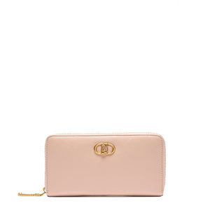 Liu Jo - Portafoglio grande Zip Around con Logo Cipria AA5140 | Italystation.com Shop Now at italystation.com