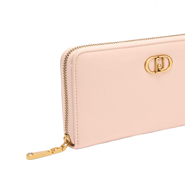 Liu Jo - Portafoglio grande Zip Around con Logo Cipria AA5140 | Italystation.com Shop Now at italystation.com