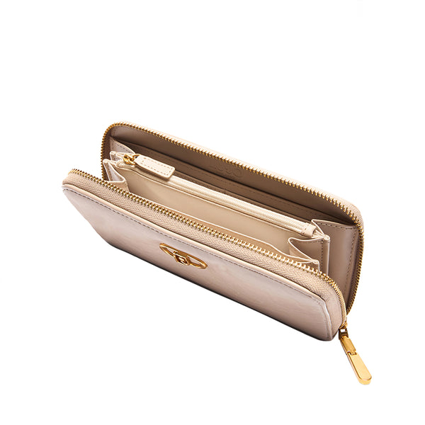 Liu Jo - Portafoglio grande Zip Around con Logo Dark Sand AA5 | Italystation.com Shop Now at italystation.com