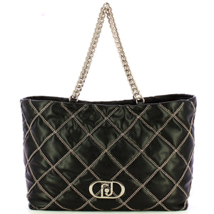 Liu Jo - Borsa a spalla con catena Black AA5146E0006 BLACK | Italystation.com Shop Now at italystation.com